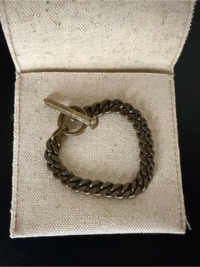 Giles & Brother Men's Railroad Spike Toggle Chain Bracelet in Antique Gold OS